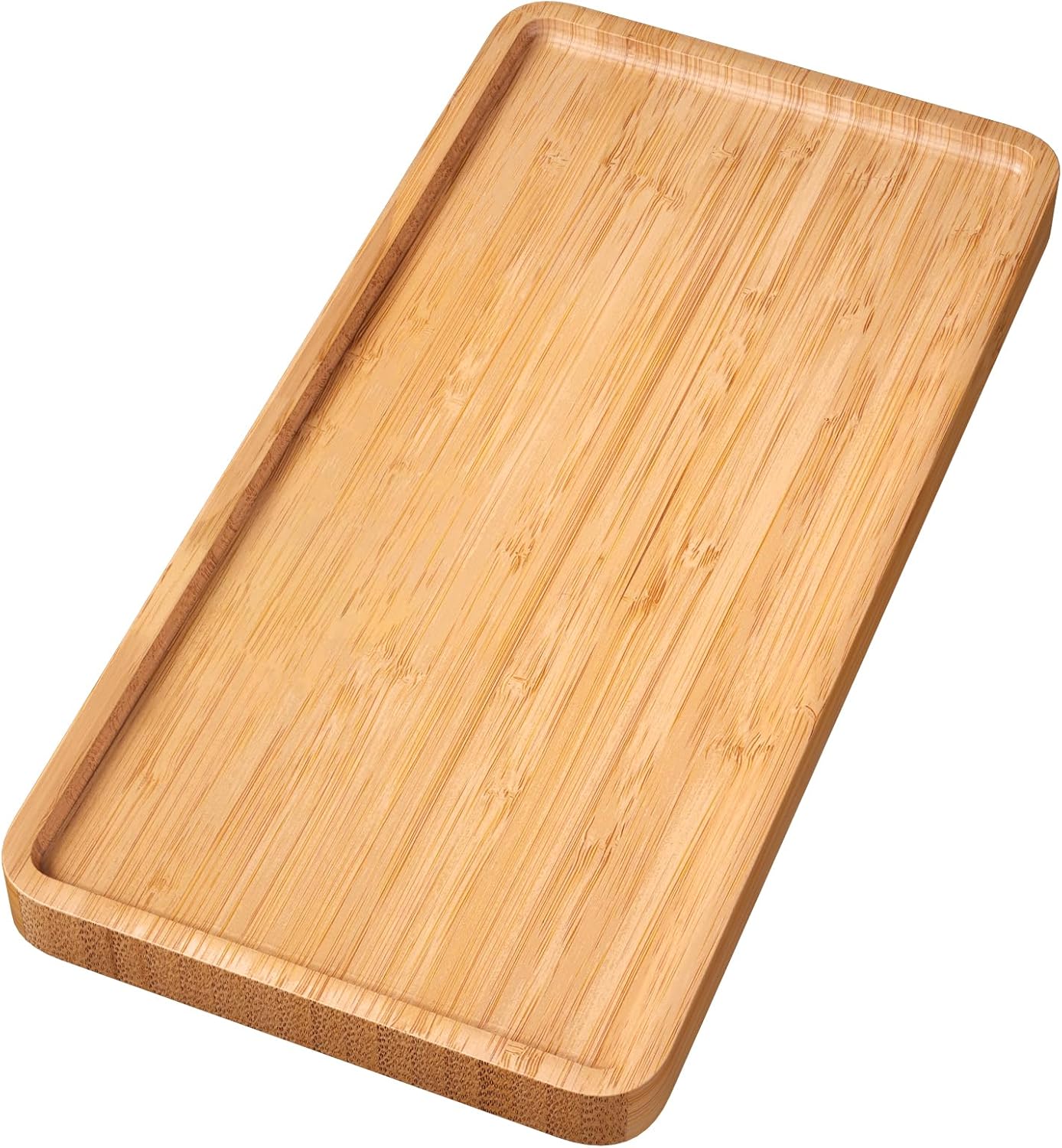 Bamboo Serving Tray,9.8x5.9 Inch Decorative Trays Platter for Coffee Table,Living Room,Bar,Party,Mini Charcuterie Boards Cheese Board,Home Decor（Black）