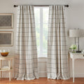 Fashions Brighton Windowpane Plaid Blackout Window Curtain, Living Room and Bedroom Drape with Rod Pocket Tabs, 52" x 84", Linen, 1 Panel